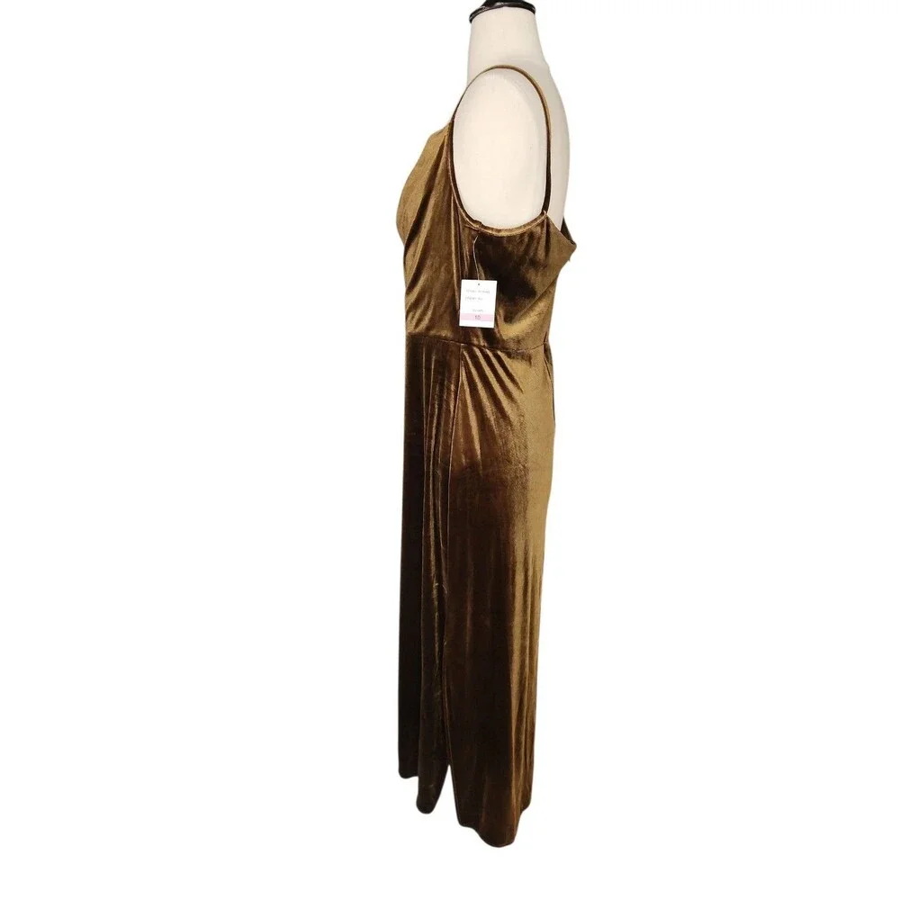 Just Taylor Midi Dress Womens Size 10 Dark Romantic Olive Velvet Whimsigoth Glam